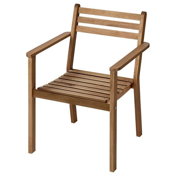 IKEA Крісло з підлокітниками вуличне темно-коричневе ASKHOLMEN, 505.356.84 50535684 фото