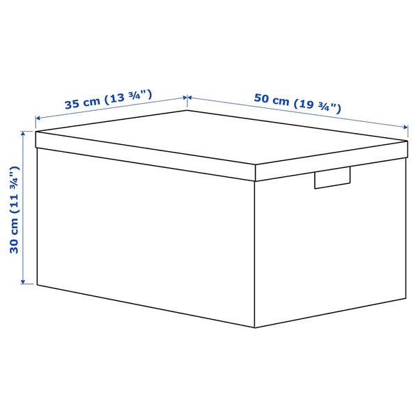 IKEA TJENA (ІKEA ТЕНА), Контейнер з кришкою, білий, 35x50x30 см, 903.743.49 90374349 фото