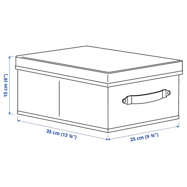 IKEA BLADDRARE (ИКЕА BLÄDDRARE), Коробка с крышкой, серая/с рисунком, 25x35x15 см, 804.743.92 80474392 фото