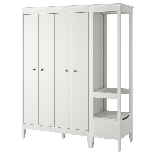 IKEA IDANAS (ИКЕА ИДАНЫ), Гардеробная комбинация, белый, 180x59x211 см, 893.882.91 89388291 фото