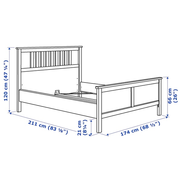 IKEA HEMNES (ІKEA ХЕМНЭС), Каркас ліжка, сірий bejcowane, Lönset, 160х200 см, 592.471.89 59247189 фото