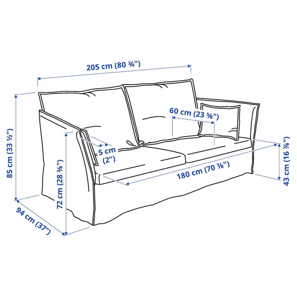 IKEA BACKSALEN (ІKEA ЗАДНЯЯ САЛЕНА), Диван 3-місний, Каторп натуральний, 493.931.62 49393162 фото