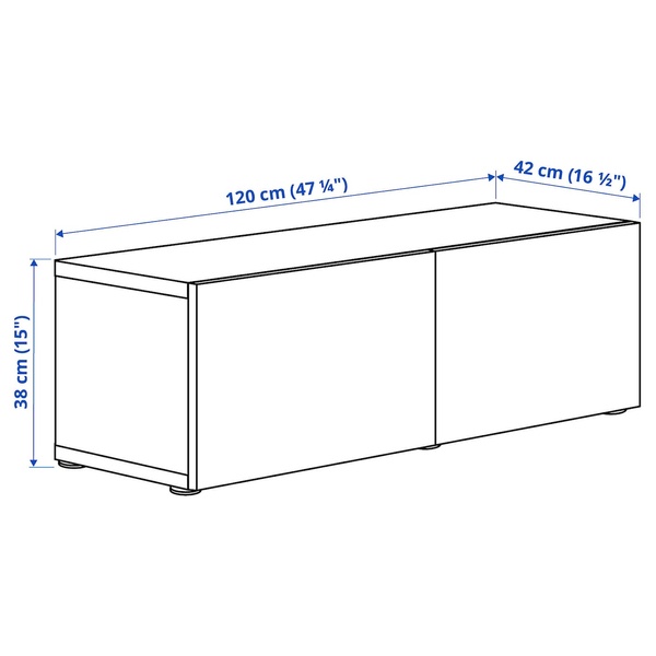 IKEA BESTA (ИКЕА БЕСТО), Шкаф с дверцами, белый/Оствик белый, 120x42x38 см, 794.262.03 79426203 фото