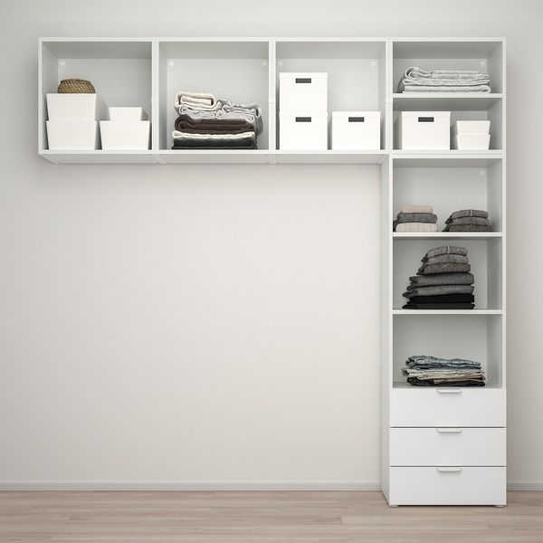 IKEA PLATSA (ИКЕА ПЛАТСА), Шкаф 5 дверей + 3 ящика, белый/Фонн белый, 240х42х241 см, 094.371.15 09437115 фото